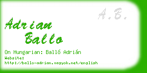 adrian ballo business card